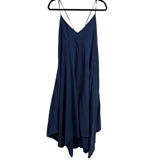 Joe Fresh Navy Linen Blend Maxi Dress with Cross-Strap and open Back - Picture 3 of 10